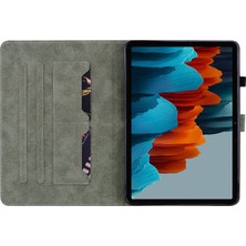 Seashell Digital Samsung Galaxy Tab S9 s9 Fe Standı Folio Pu Deri Sevimli Kaplan Desenli Kart Tutucu Tablet Kılıfı (Yurt Dışından)