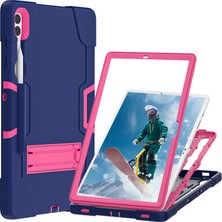 Seashell Digital Samsung Galaxy Tab S9 Kick Stand Çift Silikon Pc Lacivert Tablet Kılıfı (Yurt Dışından)