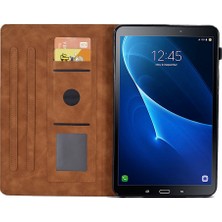 Seashell Digital Samsung Galaxy Tab A 10.1 (T580 T585) Otomatik Uyandırma uyku Anti Düşme Kart Yuvaları standı Deri Tablet Kılıfı (Yurt Dışından)