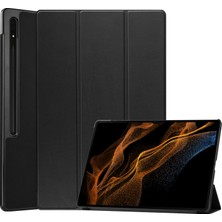 Seashell Digital Samsung Galaxy Tab S9 Ultra Pu Deri Üç Katlı Stand Akıllı Tablet Kılıfı (Yurt Dışından)