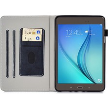 Seashell Digital Samsung Galaxy Tab A 8.0 SM T350 T355C (2015) Kumaş Doku Pu Deri Kart Tutuculu Standı Tablet Kılıfı (Yurt Dışından)