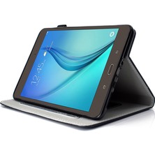 Seashell Digital Samsung Galaxy Tab A 8.0 SM T350 T355C (2015) Kumaş Doku Pu Deri Kart Tutuculu Standı Tablet Kılıfı (Yurt Dışından)