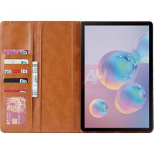 Seashell Digital Samsung Galaxy Tab S8 Wi Fi SM X800 Dış Kart Yuvası Pu Deri Standlı Cüzdan Fonksiyonlu Kalem Yuvalı Şarap Tablet Kılıfı (Yurt Dışından)