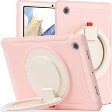 Seashell Digital Samsung Galaxy Tab A8 10.5 (2021) A8 10.5 (2022) X200 X205 360 Derece Standı Kolu Pc Tpu Hibrit Sakura Tablet Kılıfı (Yurt Dışından)