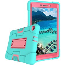 Seashell Digital Darbeye Dayanıklı Çizilmez Dayanıklı Samsung Galaxy Tab A 8.0 (2019) Kick Standlı T290 T295 CYAN ROSE Tablet Kılıfı (Yurt Dışından)