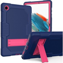 Seashell Digital Samsung Galaxy Tab A8 10.5 (2021 2022) Kontrast Pc Silikon Kick Stand Koruyucu Lacivert Tablet Kılıfı (Yurt Dışından)