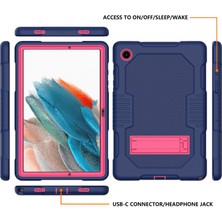 Seashell Digital Samsung Galaxy Tab A8 10.5 (2021 2022) Kontrast Pc Silikon Kick Stand Koruyucu Lacivert Tablet Kılıfı (Yurt Dışından)