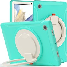 Seashell Digital Samsung Galaxy Tab A8 10.5 (2021) A8 10.5 (2022) X200 X205 360 Derece Standı Kolu Pc Tpu Hibrit Nane Tablet Kılıfı (Yurt Dışından)