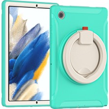 Seashell Digital Samsung Galaxy Tab A8 10.5 (2021) A8 10.5 (2022) X200 X205 360 Derece Standı Kolu Pc Tpu Hibrit Nane Tablet Kılıfı (Yurt Dışından)