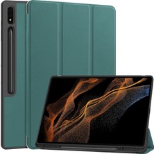 Seashell Digital Akıllı Samsung Galaxy Tab S9 Ultra Pu Deri Üç Katlı Stand Kalem Yuvası Tablet Kılıfı (Yurt Dışından)