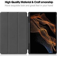 Seashell Digital Akıllı Samsung Galaxy Tab S9 Ultra Pu Deri Üç Katlı Stand Kalem Yuvası Tablet Kılıfı (Yurt Dışından)