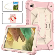 Seashell Digital Samsung Galaxy Tab A7 Lite 8.7 Inç El Kayışı Pc Tpu Silikon Kontrast Koruyucu bej Tablet Kılıfı (Yurt Dışından)