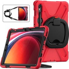 Seashell Digital Samsung Galaxy Tab S9 Fe s9 s8 s7 Pc Silikon Koruyucu Standı Omuz Askılı Sağlam Tablet Kılıfı (Yurt Dışından)