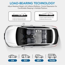 Mediterian Şişme Araba Koltuğu Yatağı -Otomobil Arka Koltuk Için Şişme Yatak Tamir Kiti ve Pompa