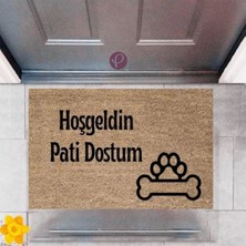 Miraxx Kapı Önü Paspası Dekoratif Dijital Baskı Hoşgeldin Pati Dostum P 2422