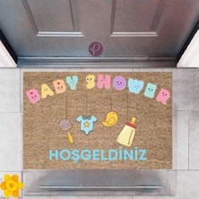 Miraxx Kapı Önü Paspası Dekoratif Dijital Baskı Baby Shower P 2487