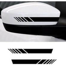 Mcem Store Oto Yan Ayna Şerit Sticker Siyah 15*2 cm
