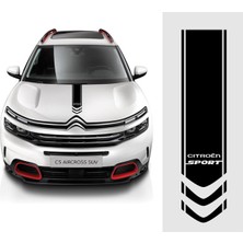 Mcem Store Citroen Için Uyumlu Aksesuar Oto Kaput Şerit Sport Sticker. 60*15 cm
