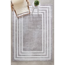 Kaşmir Halı Sare By Frame Beige Yıkanabilir Kaymaz Taban 100X200 cm Salon Mutfak Halısı Yolluk Kilim