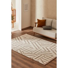 Kaşmir Halı 7/24 Iskandinav Elegance Napoli Bej 120X180 cm Salon Mutfak Halısı Yolluk Kilim