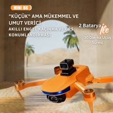 Piha B6 Mini Drone  2 Batarya ile 30 Dakika Uçuş Beni Takip Et Modu Gps 1080P Hd Çift Kamera 5g Wı-Fı Gimbal Kamera Engelden Kaçınma Modu