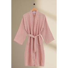 Minteks Moods Çizgili Müslin Kimono Sabahlık