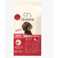 Teodor Adult Yüksek Enerjili Kuzu Etli ve Pirinçli %28 Proteinli Yetişkin Köpek Maması 15kg