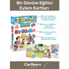 Carlburn Özel Üretim Zeka Geliştirici Eğitici Kişisel Gelişim Çocuk Bir Günüm Eylem Resimli Aktivite Kartları