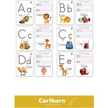 Carlburn Özel Üretim Zeka Geliştirici Kişisel Gelişim Çocuk Harfler Yaz Sil Aktivite Kartları