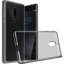 Nokia 5 Kılıf Soft Silikon Şeffaf-Siyah Arka Kapak