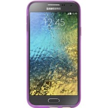 Samsung Galaxy E5 (E500) Kılıf Soft Silikon Şeffaf-Pembe Arka Kapak