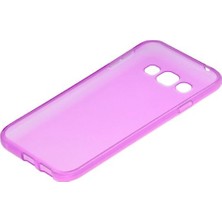 Samsung Galaxy E5 (E500) Kılıf Soft Silikon Şeffaf-Pembe Arka Kapak