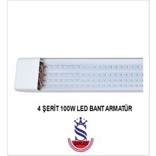 ŞANLED 100W 120 Cm Kristal Yatay LED Bant Armatür-Trafolu Beyaz Işık