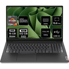 Lenovo V15 G4 AMD Ryzen 7 7730U 16GB 512GB SSD Freedos 15.6" FHD Taşınabilir Bilgisayar 82YY001MTR-16512