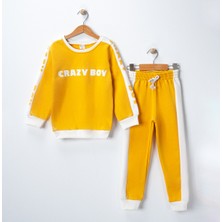 Harika Kids Erkek Çocuk Baskılı 3 Iplik Şardonlu Kalın Eşofman Takımı