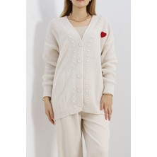 Nateli Ponponlu Hırka Latte - 382.1577.
