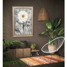 Bestablo Eskitme Çerçeveli Dekoratif Çiçek Ahşap Tablo