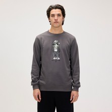 Bad Bear Gator Erkek Siyah Yuvarlak Yaka Sweatshirt