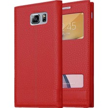 Samsung Galaxy S6 Edge Plus Uyumlu Pencereli Kapaklı Magnum Kılıf