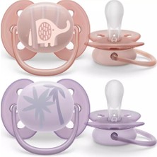 Philips Avent Ultra Soft Yumuşak 2li Emzik 0-6 Ay - Kız SCF091/09