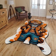 Miraxx Dekoratif, 3D Baskılı  Özel Tasarım, Lazer Kesim, Ince, Kaymaz Taban Halı 105