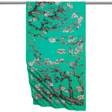 Yeşil Badem Çiçeği Ipeksi Fular