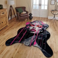 Miraxx Dekoratif, 3D Baskılı  Özel Tasarım, Lazer Kesim, Ince, Kaymaz Taban Halı