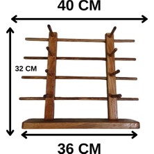 Dnz Ahşap Gözlük Standı 8'li 2x4 Cilalı Doğal