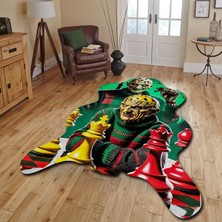 Miraxx Dekoratif, 3D Baskılı  Özel Tasarım, Lazer Kesim, Ince, Kaymaz Taban Halı