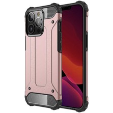 kilifone - Apple iPhone 13 Pro Max - Kılıf Çift Katman Zırh Tank Crash Military Kapak - Rose Gold - T19056