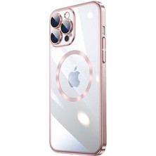 kilifone - Apple iPhone 13 Pro - Kılıf Wireless Şarj Özellikli Sert PC Riksos Magsafe Kapak - Rose Gold - T24780