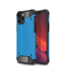 noktaks - Apple iPhone 12 Pro Max - Kılıf Çift Katman Zırh Tank Crash Military Kapak - Mavi - T14203