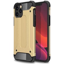 noktaks - Apple iPhone 12 Pro Max - Kılıf Çift Katman Zırh Tank Crash Military Kapak - Gold - T14203