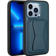 kilifone - Apple iPhone 12 Pro - Kılıf Kartlıklı Standlı ​Pu Deri Memo Kapak - Lacivert - T25960